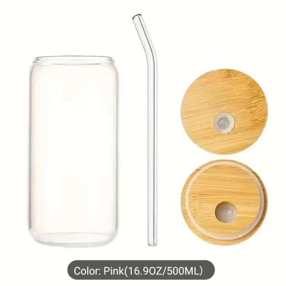 NWT Halloween Ghost Drinking Glass with Bamboo Lid and Straw 16.9 oz - Picture 2 of 4